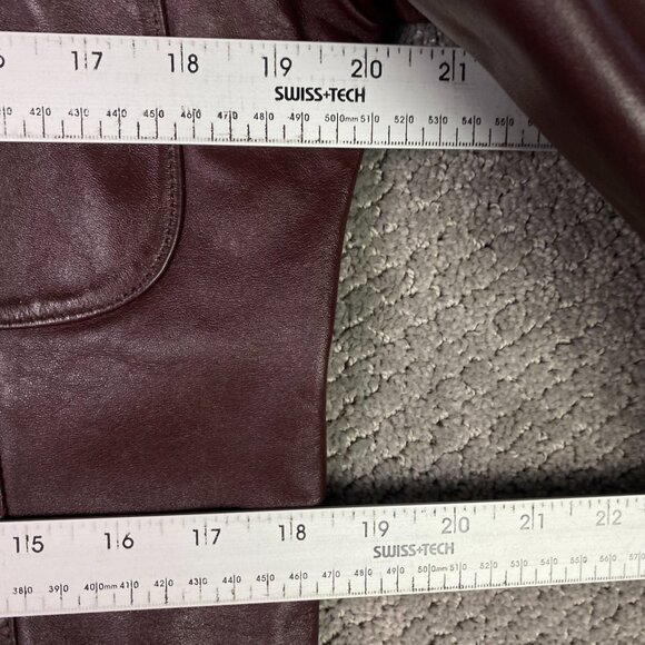 Vintage 70s Victoria Leather Jacket Men's Small Oxblood Burgundy Fight Club Pimp - Picture 8 of 11